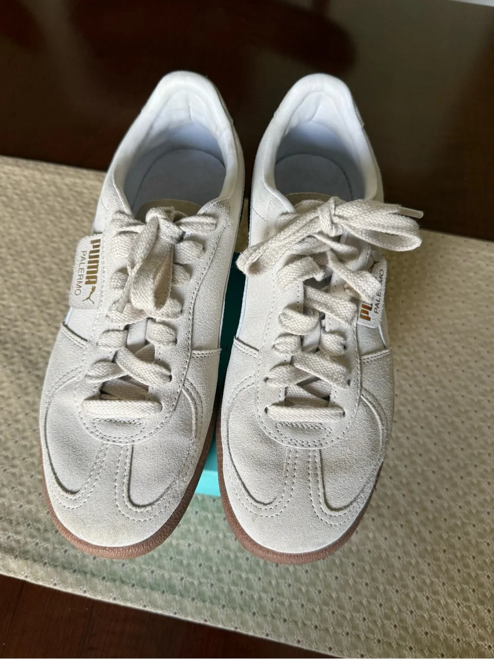 PUMA Palermo Suede Sneakers 397643-11 Alpine Snow/White Women’s Sz 9.5